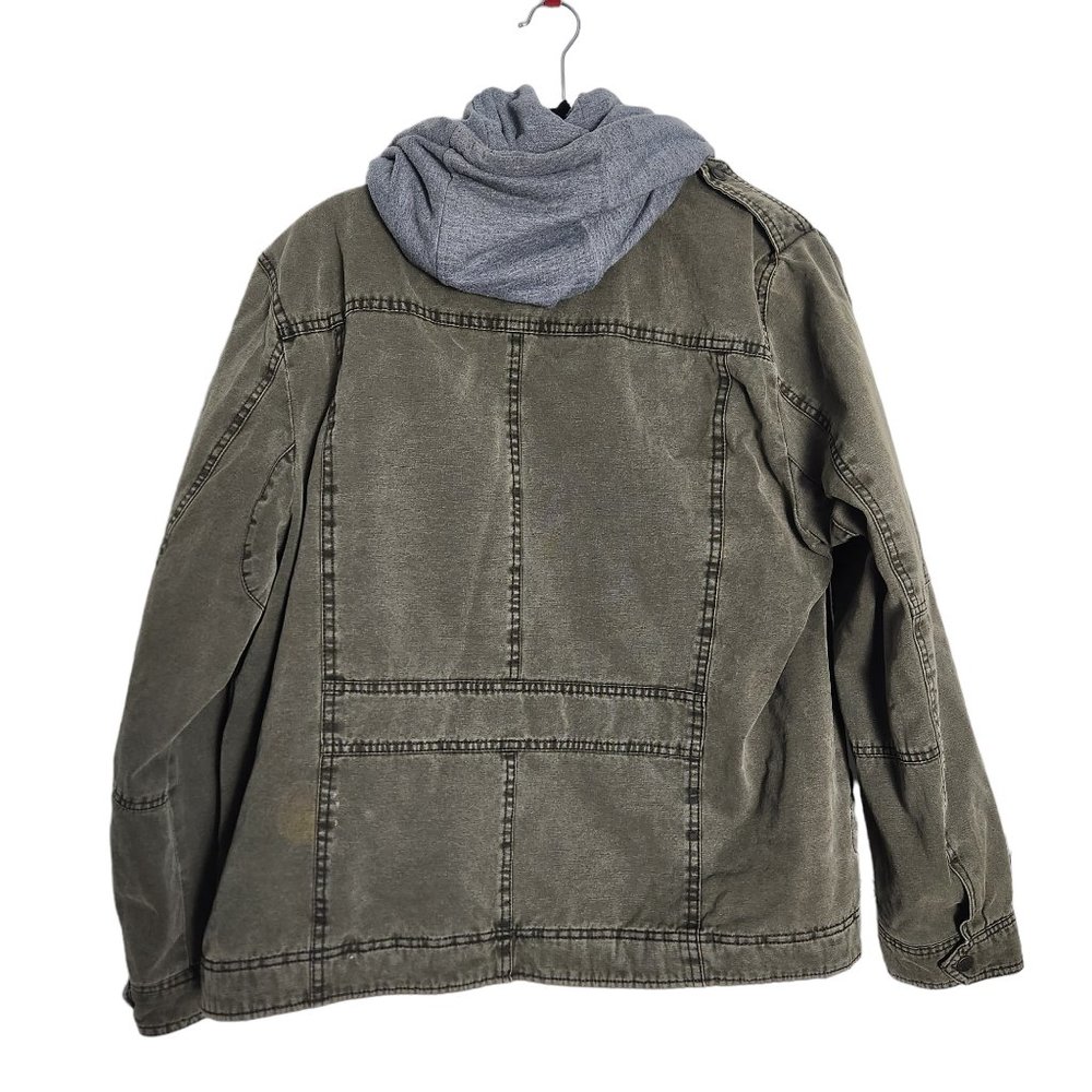Levi's Washed Cotton Military Jacket Hooded Olive Gre… Gem